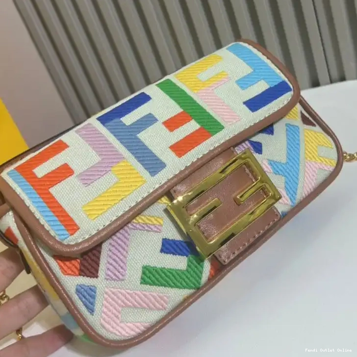 Cheap Beige In Mini Baguette Motif Fendi Canvas Multi Bag FF 0525